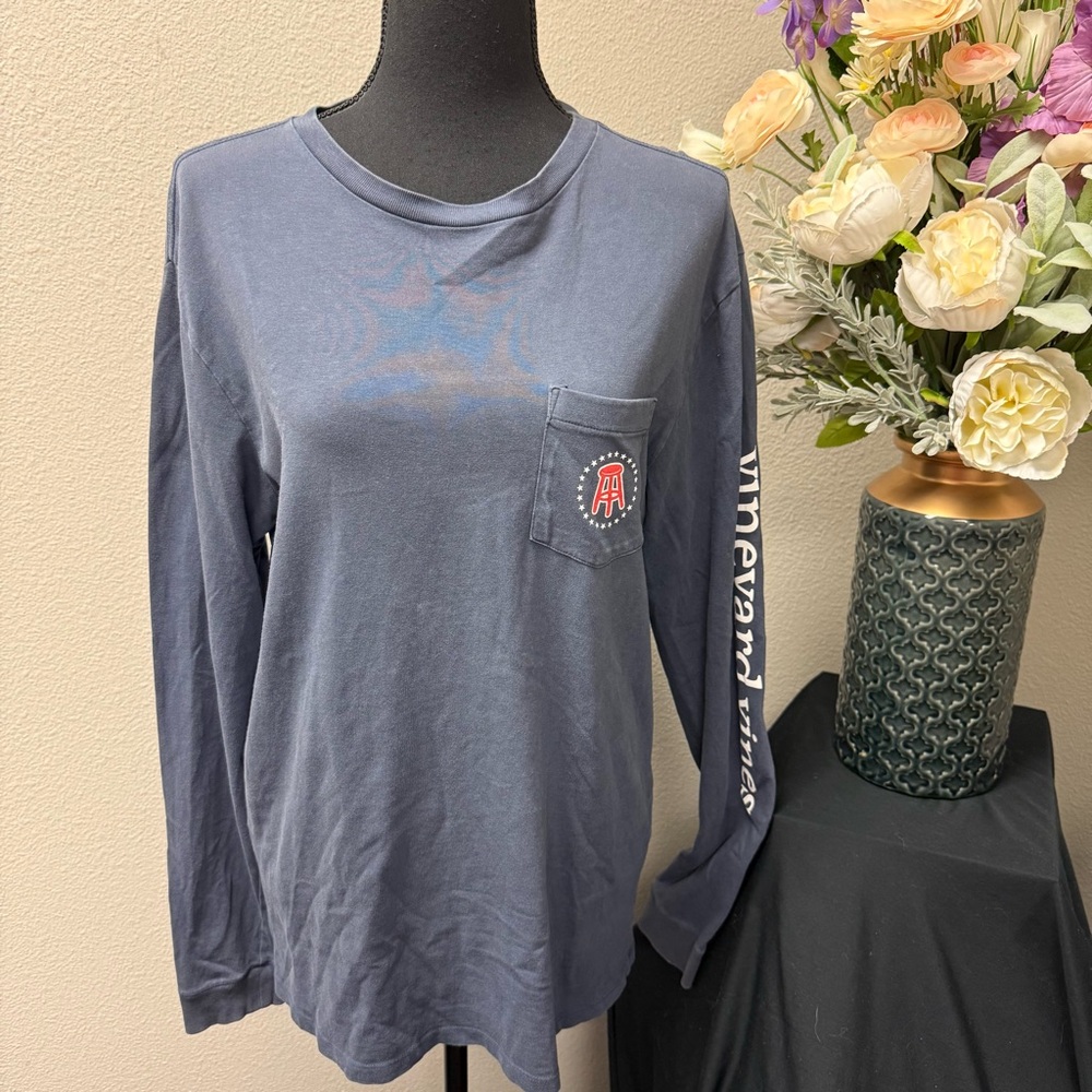 Vineyard Vines Barstool Sports Blue Long Sleeve Tee Shirt Small Cotton